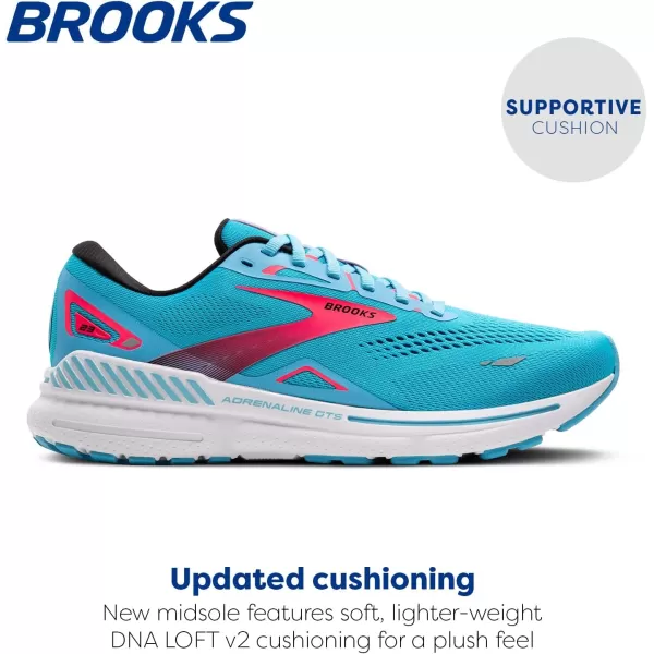 Brooks Mens Adrenaline GTS 23 Supportive Running ShoeCrystal SeasDiva PinkBlack