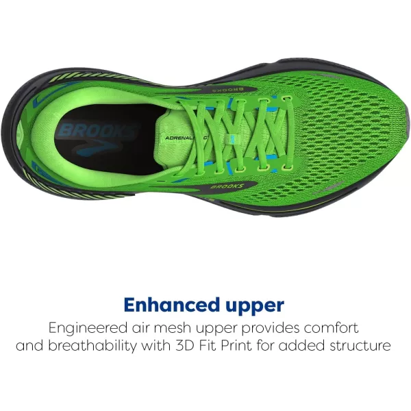 Brooks Mens Adrenaline GTS 23 Supportive Running ShoeGreen GeckoGreyAtomic Blue