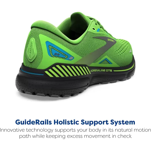 Brooks Mens Adrenaline GTS 23 Supportive Running ShoeGreen GeckoGreyAtomic Blue