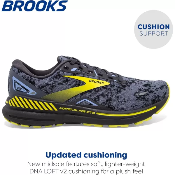 Brooks Mens Adrenaline GTS 23 Supportive Running ShoeNine IronFolkstoneSulphur