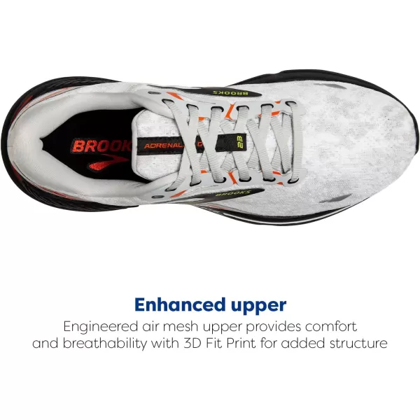 Brooks Mens Adrenaline GTS 23 Supportive Running ShoeOysterBlackRed Orange