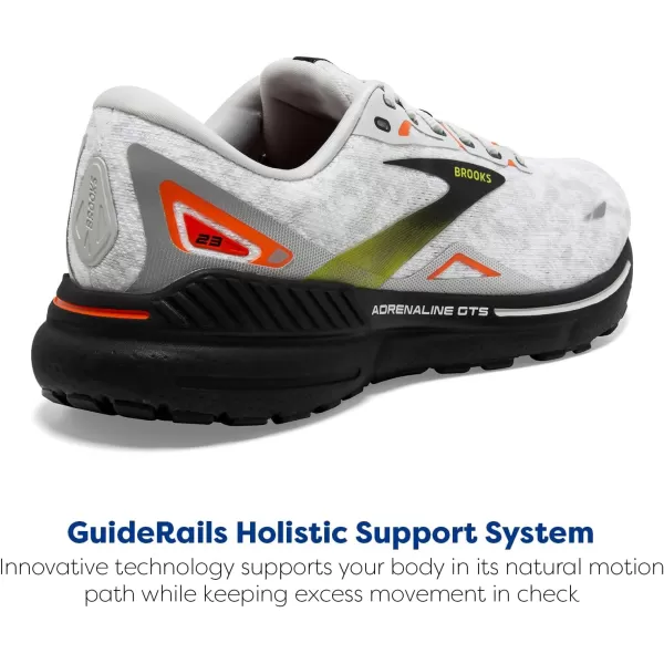 Brooks Mens Adrenaline GTS 23 Supportive Running ShoeOysterBlackRed Orange