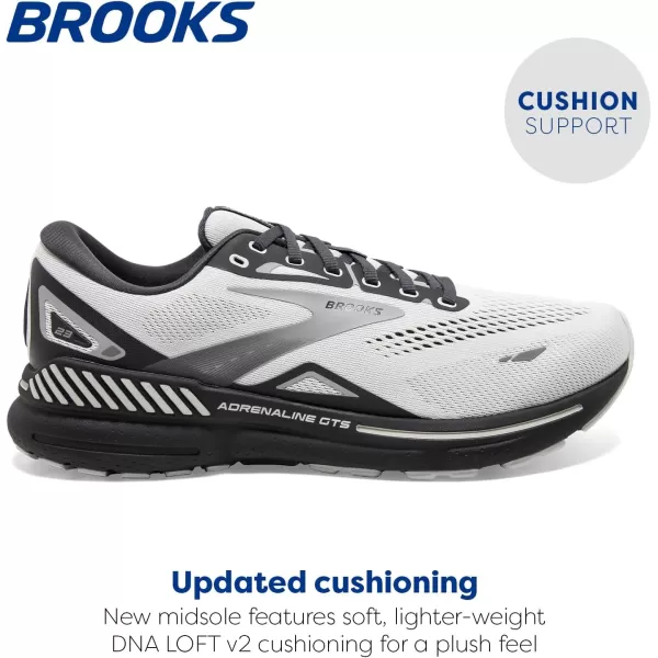 Brooks Mens Adrenaline GTS 23 Supportive Running ShoeOysterEbonyAlloy