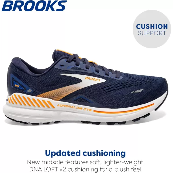 Brooks Mens Adrenaline GTS 23 Supportive Running ShoePeacoat Ultramarina Orange