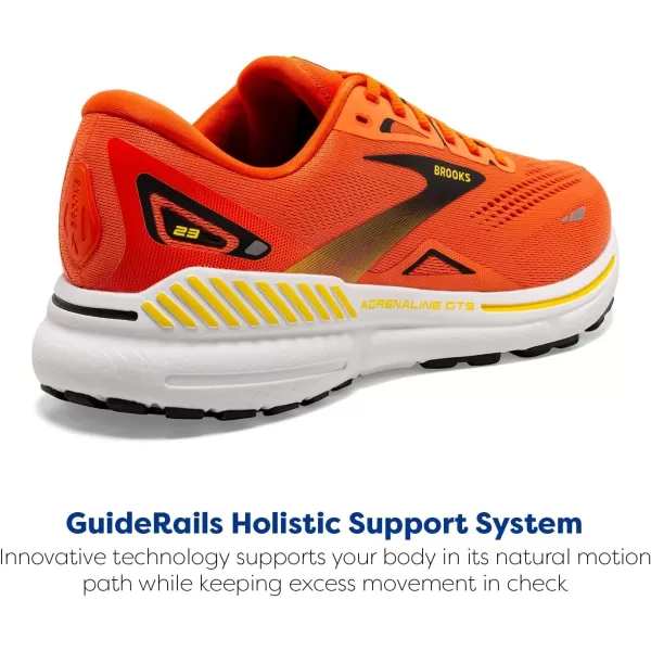 Brooks Mens Adrenaline GTS 23 Supportive Running ShoeRed OrangeBlackYellow