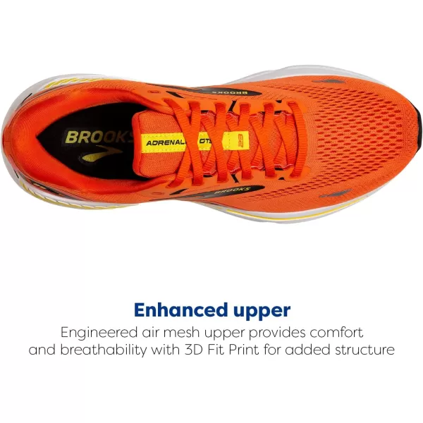Brooks Mens Adrenaline GTS 23 Supportive Running ShoeRed OrangeBlackYellow