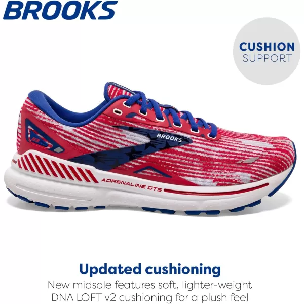 Brooks Mens Adrenaline GTS 23 Supportive Running ShoeSurfWhiteTango