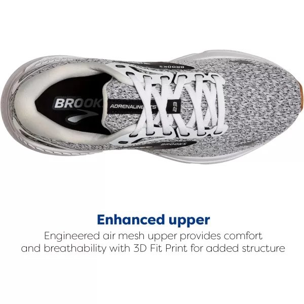 Brooks Mens Adrenaline GTS 23 Supportive Running ShoeWhiteBlack
