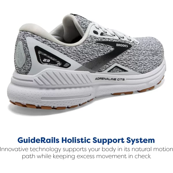 Brooks Mens Adrenaline GTS 23 Supportive Running ShoeWhiteBlack