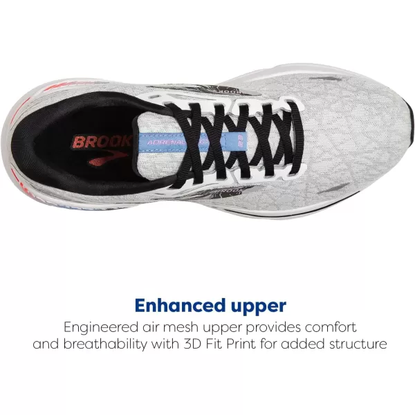 Brooks Mens Adrenaline GTS 23 Supportive Running ShoeWhiteBlackOrchid Bouquet