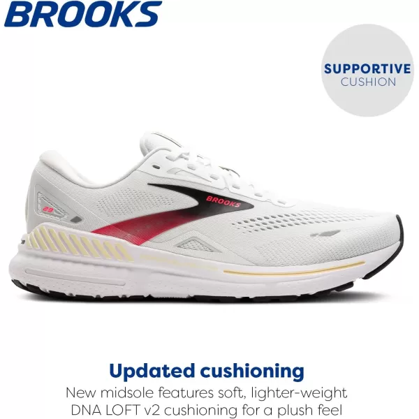 Brooks Mens Adrenaline GTS 23 Supportive Running ShoeWhiteCreamPink