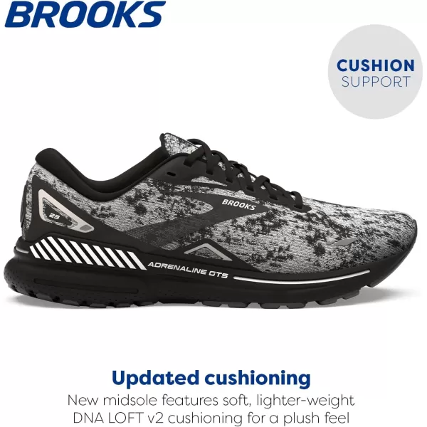 Brooks Mens Adrenaline GTS 23 Supportive Running ShoeWhiteGreyBlack