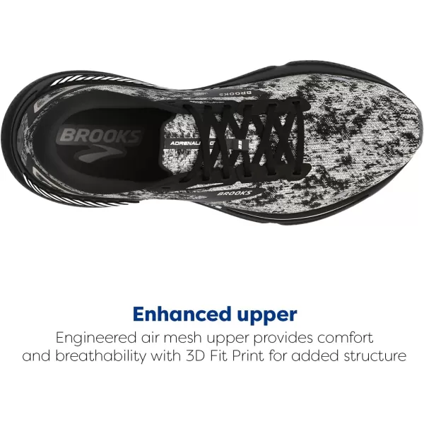 Brooks Mens Adrenaline GTS 23 Supportive Running ShoeWhiteGreyBlack