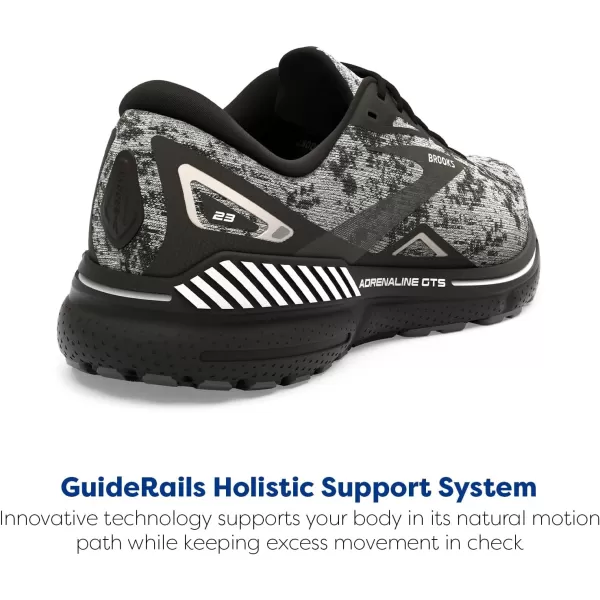 Brooks Mens Adrenaline GTS 23 Supportive Running ShoeWhiteGreyBlack