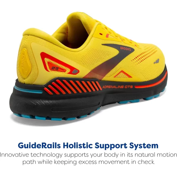 Brooks Mens Adrenaline GTS 23 Supportive Running ShoeYellowForaged IronOrange