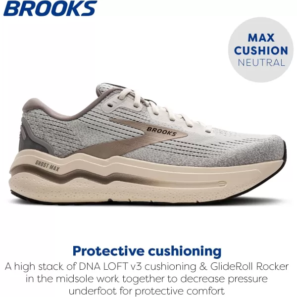 Brooks Mens Ghost Max 2 Neutral Running ampamp Walking ShoeGreyFrost GreyChampagne