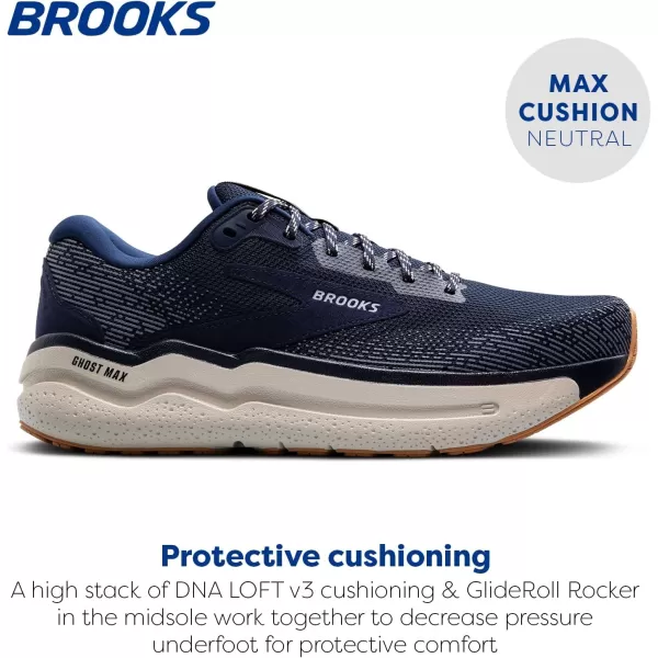 Brooks Mens Ghost Max 2 Neutral Running ampamp Walking ShoePeacoatStoneBiscuit