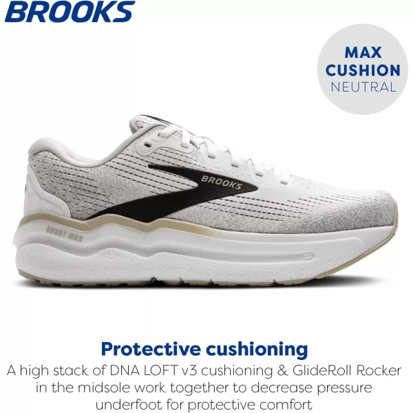 Brooks Mens Ghost Max 2 Neutral Running ampamp Walking ShoeWhitePelicanOyster
