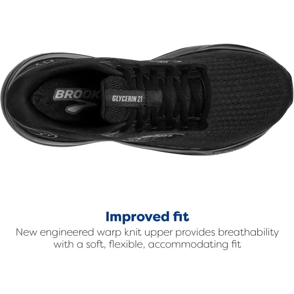 Brooks Mens Glycerin 21 Neutral Running ShoeBlackBlackEbony