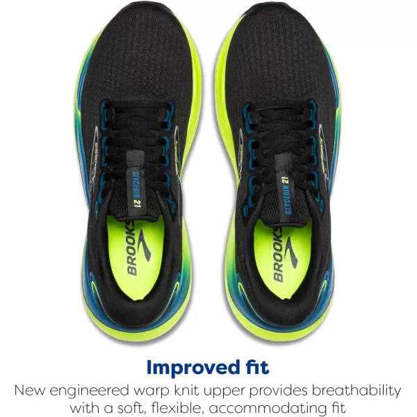Brooks Mens Glycerin 21 Neutral Running ShoeBlackBlueNightlife