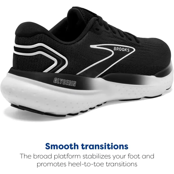 Brooks Mens Glycerin 21 Neutral Running ShoeBlackGreyWhite