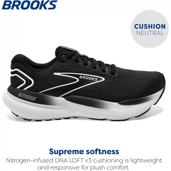 Brooks Mens Glycerin 21 Neutral Running ShoeBlackGreyWhite