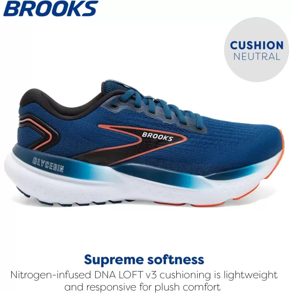 Brooks Mens Glycerin 21 Neutral Running ShoeBlue OpalBlackNasturtium