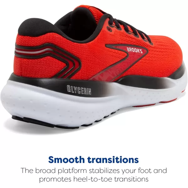 Brooks Mens Glycerin 21 Neutral Running ShoeGrenadineSalsaBlack