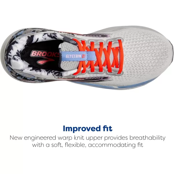 Brooks Mens Glycerin 21 Neutral Running ShoeOysterBlackOrchid Bouquet