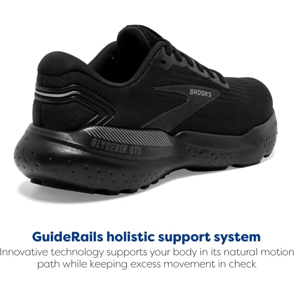 Brooks Mens Glycerin GTS 21 Supportive Running ShoeBlackBlackEbony