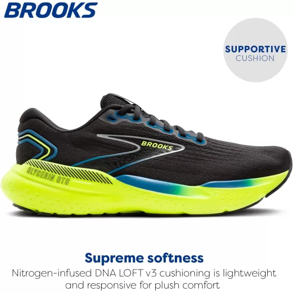 Brooks Mens Glycerin GTS 21 Supportive Running ShoeBlackBlueNightlife