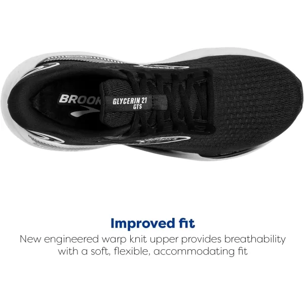 Brooks Mens Glycerin GTS 21 Supportive Running ShoeBlackGreyWhite