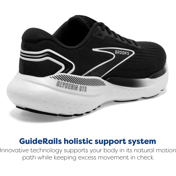 Brooks Mens Glycerin GTS 21 Supportive Running ShoeBlackGreyWhite
