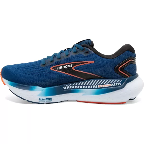 Brooks Mens Glycerin GTS 21 Supportive Running ShoeBlue OpalBlackNasturtium