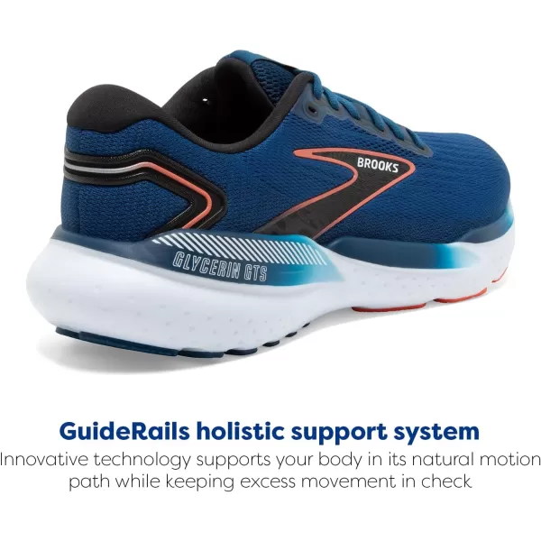 Brooks Mens Glycerin GTS 21 Supportive Running ShoeBlue OpalBlackNasturtium