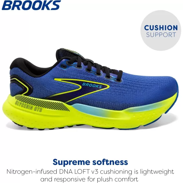 Brooks Mens Glycerin GTS 21 Supportive Running ShoeBlueNightlifeBlack