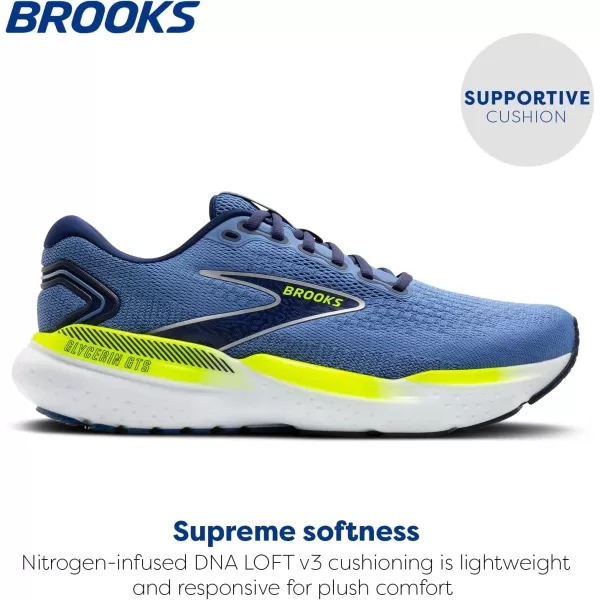 Brooks Mens Glycerin GTS 21 Supportive Running ShoeBluePeacoatNightlife