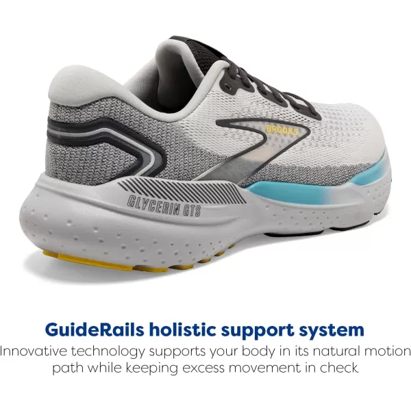 Brooks Mens Glycerin GTS 21 Supportive Running ShoeCoconutForged IronYellow