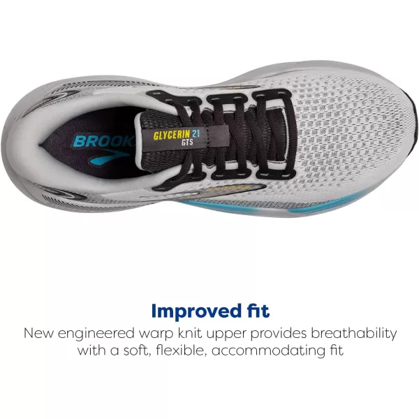 Brooks Mens Glycerin GTS 21 Supportive Running ShoeCoconutForged IronYellow