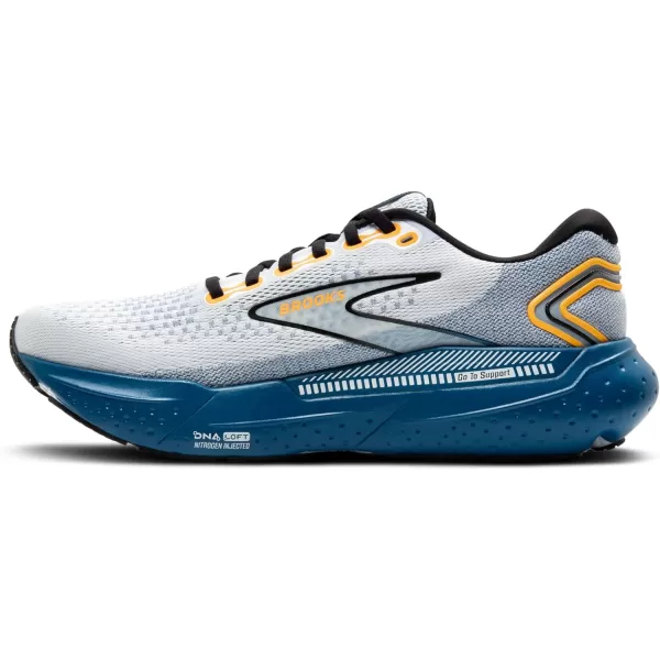 Brooks Mens Glycerin GTS 21 Supportive Running ShoeWhiteSapphireOrange