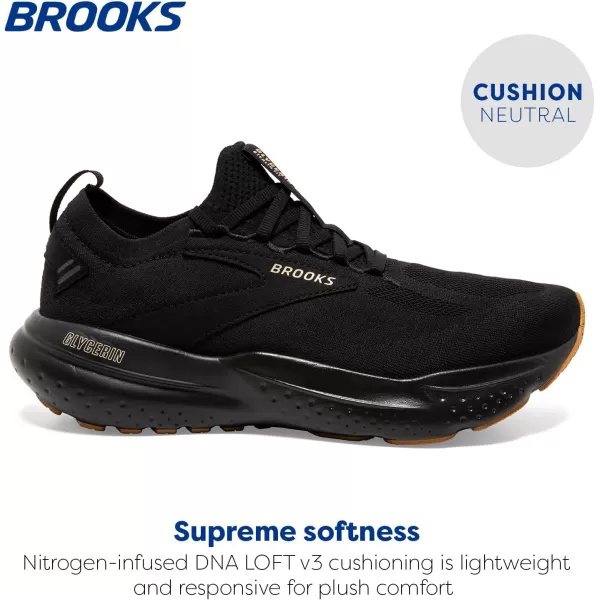 Brooks Mens Glycerin Stealthfit 21 Neutral Running ShoeBlackCreamBiscuit