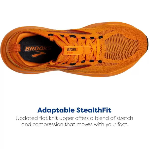Brooks Mens Glycerin Stealthfit 21 Neutral Running ShoeCarrot CurlAutumn Maple