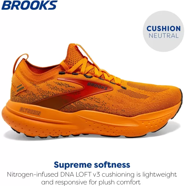 Brooks Mens Glycerin Stealthfit 21 Neutral Running ShoeCarrot CurlAutumn Maple