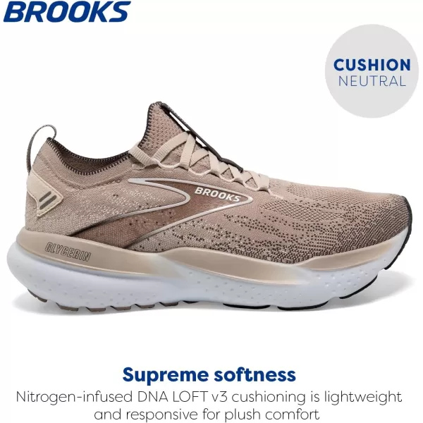 Brooks Mens Glycerin Stealthfit 21 Neutral Running ShoeChateau GreyForged Iron