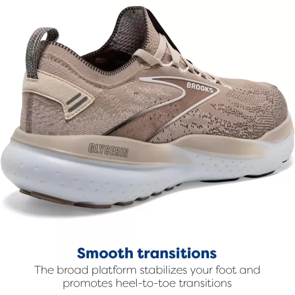 Brooks Mens Glycerin Stealthfit 21 Neutral Running ShoeChateau GreyForged Iron