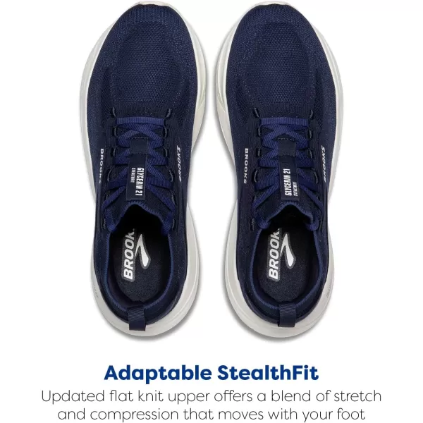 Brooks Mens Glycerin Stealthfit 21 Neutral Running ShoePeacoatBlueprintOnyx