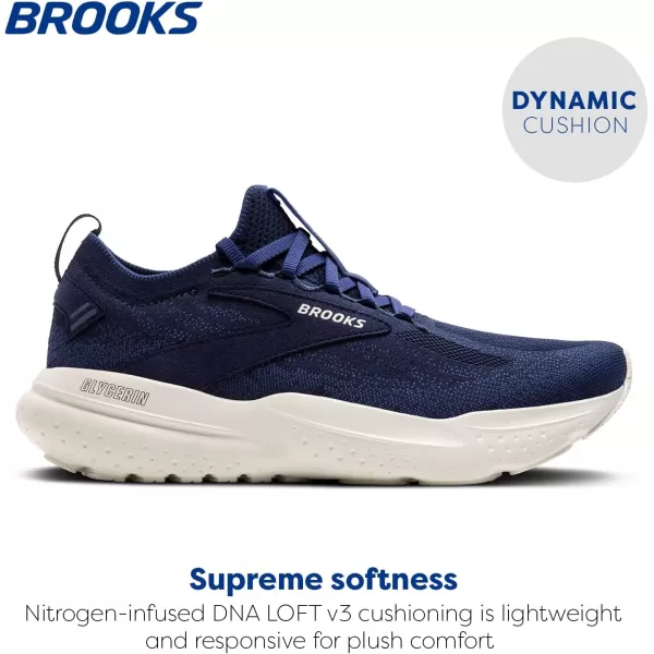 Brooks Mens Glycerin Stealthfit 21 Neutral Running ShoePeacoatBlueprintOnyx