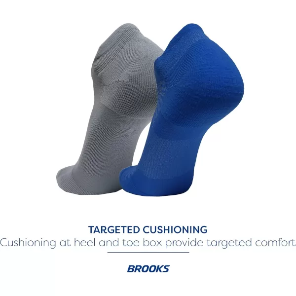 Brooks RunIn No Show Socks I Men ampamp Women Performance Athletic Running Socks I Comfort Fit 3Pack SetAsphalt Royal Asphalt