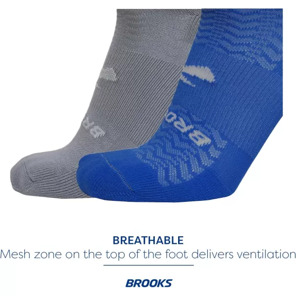 Brooks RunIn No Show Socks I Men ampamp Women Performance Athletic Running Socks I Comfort Fit 3Pack SetAsphalt Royal Asphalt