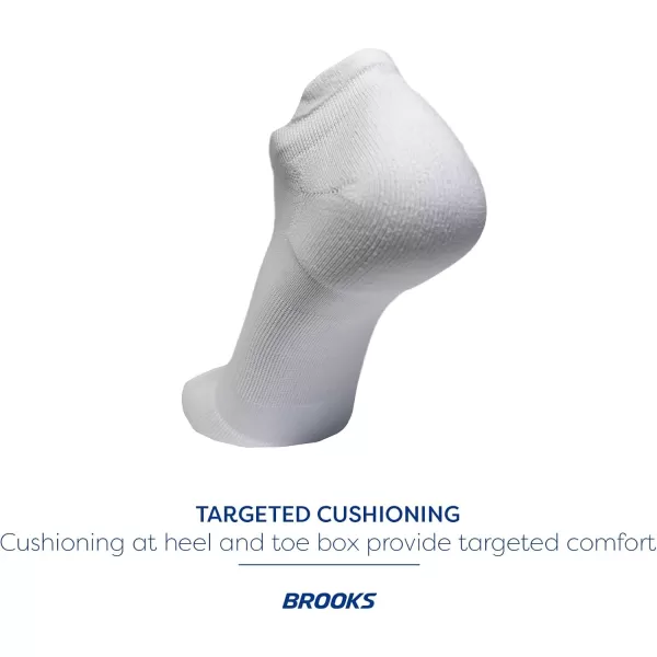 Brooks RunIn No Show Socks I Men ampamp Women Performance Athletic Running Socks I Comfort Fit 3Pack SetWhite